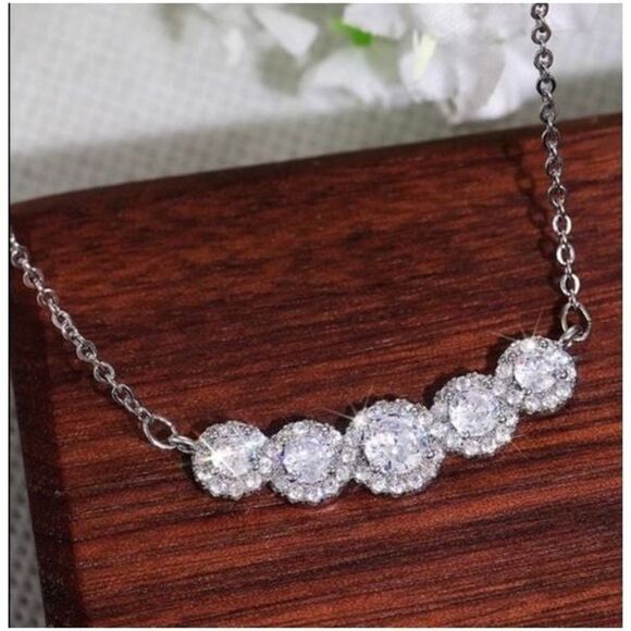 The Smith Cubic Zirconia and 925 Silver Pendants Necklace - Picture 3 of 4